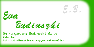 eva budinszki business card